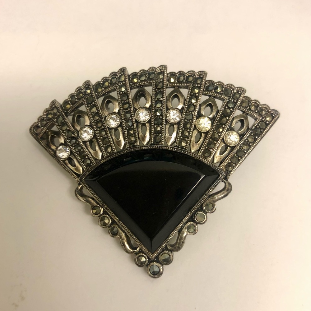 Monet Vintage Fan Brooch Pin